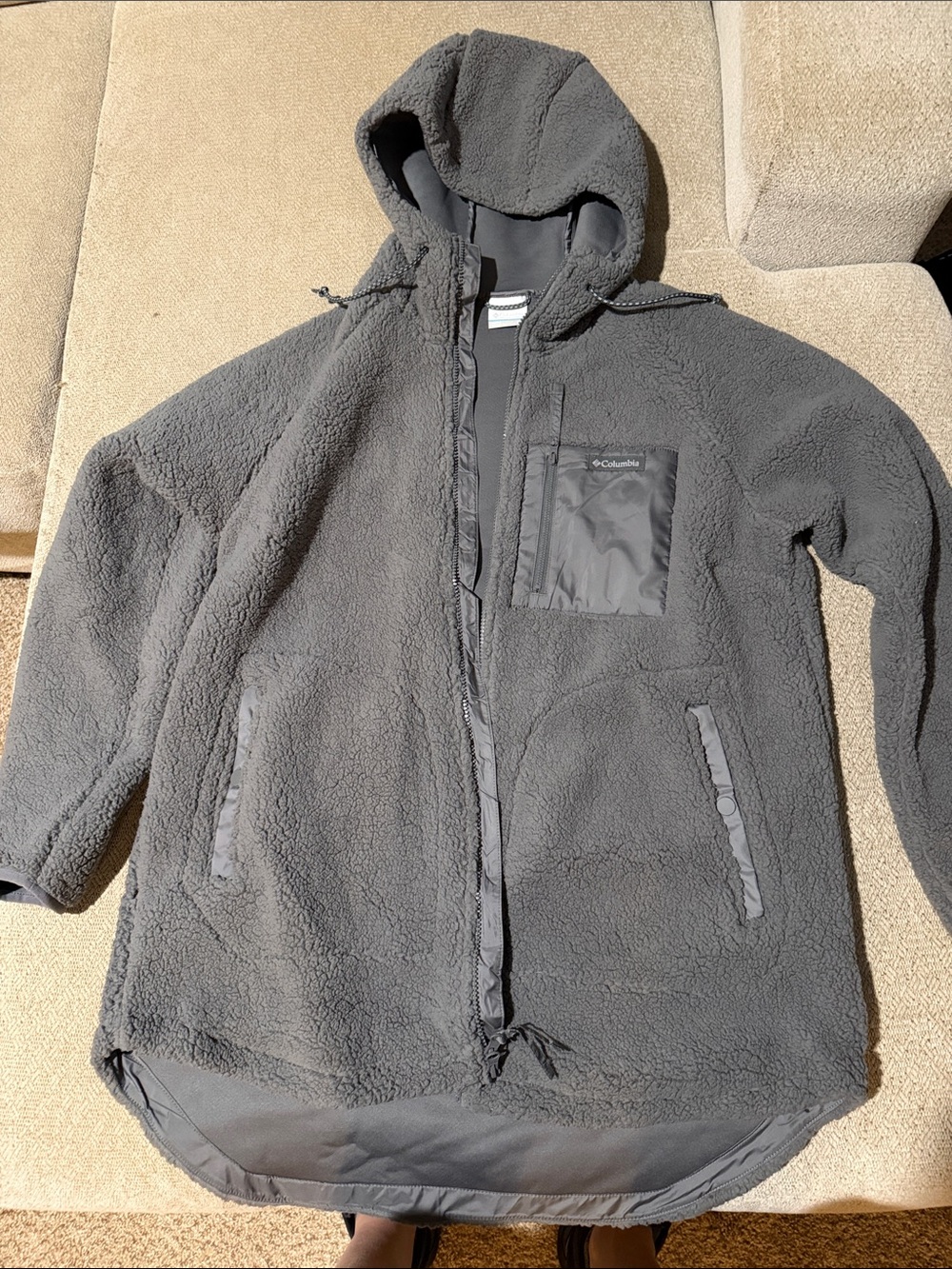 Columbia Women’s Charcoal Gray Sherpa Hooded Utility Jacket